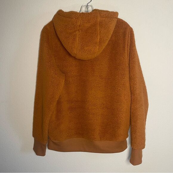 Athleta | Tugga Fleece Sweatshirt Hoodie cattail brown medium - Picture 8 of 10